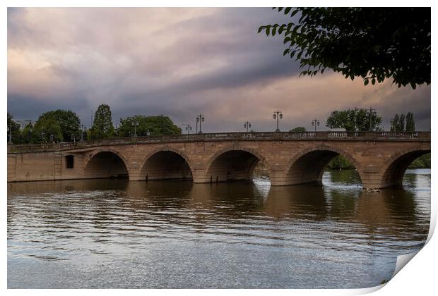 Worcester bridge and river Severn Print by Leighton Collins