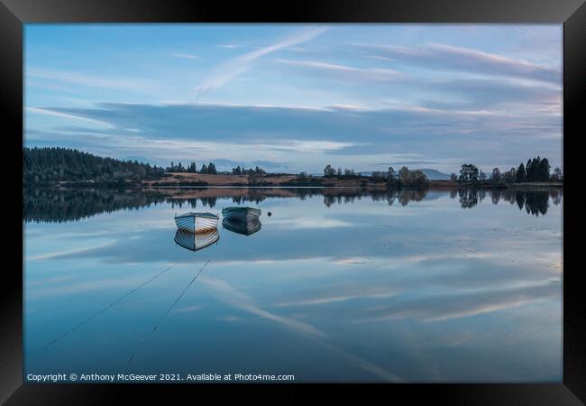 Reflections on Loch Rusky Framed Print by Anthony McGeever