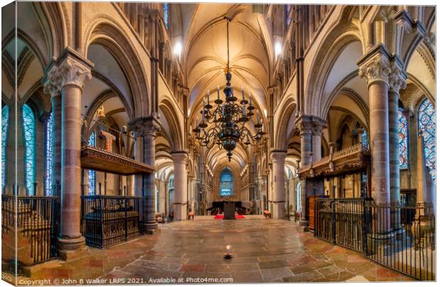 Site of Thomas a' Becket's original shrine in Cant Canvas Print by John B Walker LRPS