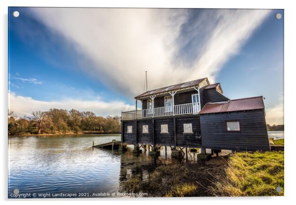 Newport Rowing Clubhouse Acrylic by Wight Landscapes