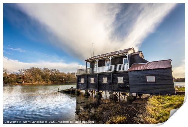 Newport Rowing Clubhouse Print by Wight Landscapes