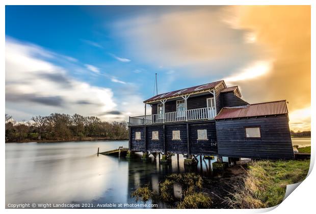 Newport Rowing Club Print by Wight Landscapes