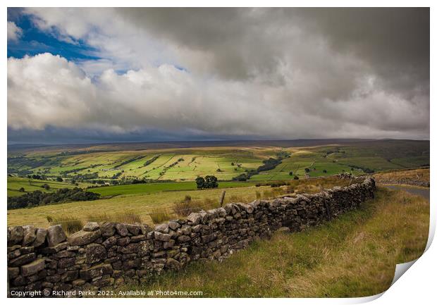 Clouds gather over Nidderdale Print by Richard Perks