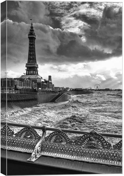 Moody Skies At Blackpool Canvas Print by Jason Connolly