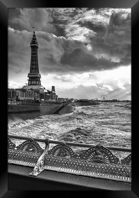 Moody Skies At Blackpool Framed Print by Jason Connolly