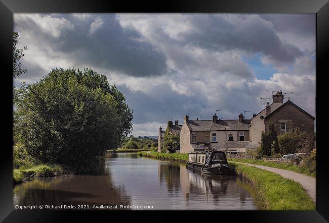 Leeds - Liverpool canal at Silsden North Yorkshire Framed Print by Richard Perks