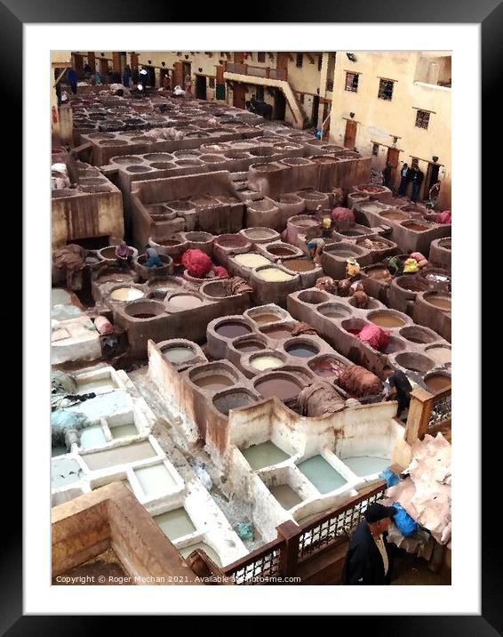 An Immersive Experience in Fez's Leather Tanneries Framed Mounted Print by Roger Mechan