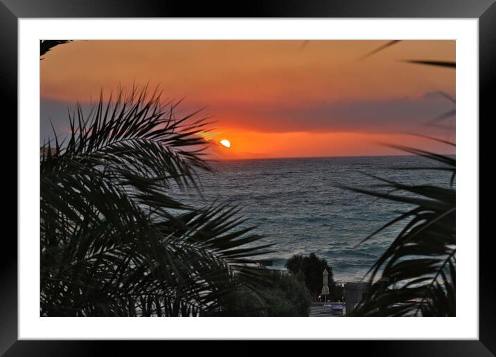 Sunset above the sea  Framed Mounted Print by Emily Koutrou