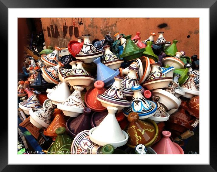 Colourful Chaos of Tagine Cookware Framed Mounted Print by Roger Mechan