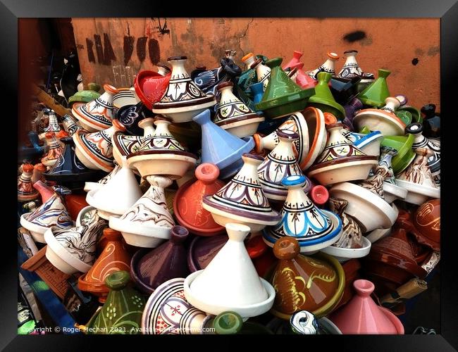 Colourful Chaos of Tagine Cookware Framed Print by Roger Mechan