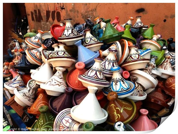 Colourful Chaos of Tagine Cookware Print by Roger Mechan