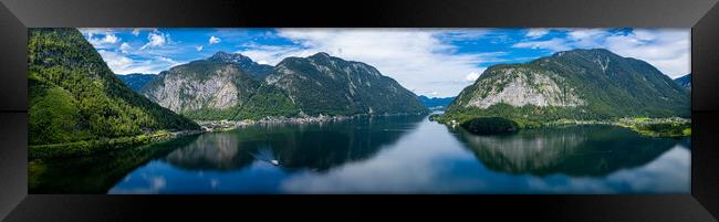 Panoramic view over Lake Altaussee in Austria Framed Print by Erik Lattwein