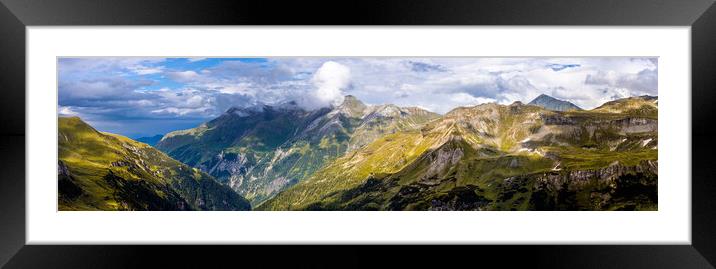 Panoramic view from Grossglockner High Alpine Road in Austria Framed Mounted Print by Erik Lattwein