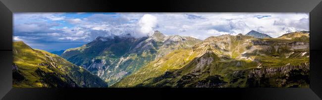 Panoramic view from Grossglockner High Alpine Road in Austria Framed Print by Erik Lattwein