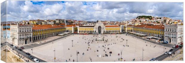 Commerce Square Lisbon called Praca do Comercio from above - hig Canvas Print by Erik Lattwein