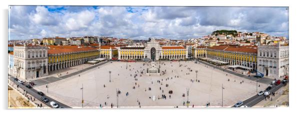 Commerce Square Lisbon called Praca do Comercio from above - hig Acrylic by Erik Lattwein