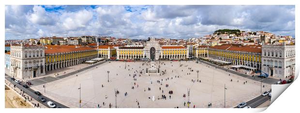 Commerce Square Lisbon called Praca do Comercio from above - hig Print by Erik Lattwein