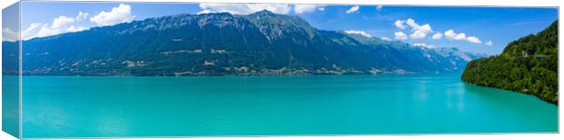 Panoramic view over Lake Walensee in Switzerland Canvas Print by Erik Lattwein