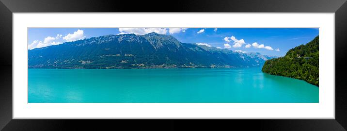 Panoramic view over Lake Walensee in Switzerland Framed Mounted Print by Erik Lattwein