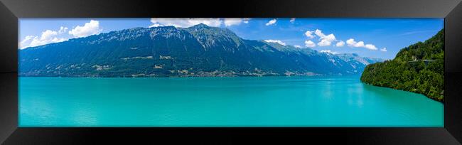 Panoramic view over Lake Walensee in Switzerland Framed Print by Erik Lattwein