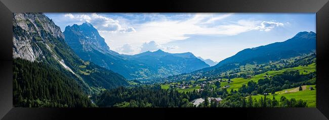 Wonderful landscape in the Swiss Alps - panoramic view Framed Print by Erik Lattwein