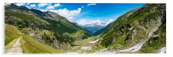 Amazing view over the glaciers in the Swiss Alps - panoramic Switzerland Acrylic by Erik Lattwein