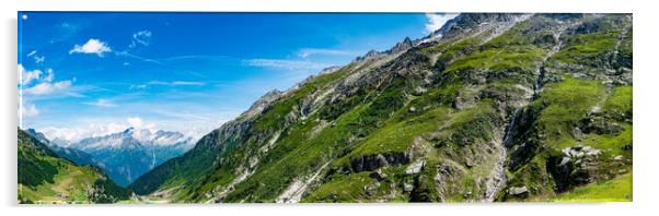 Amazing view over the glaciers in the Swiss Alps - panoramic Switzerland Acrylic by Erik Lattwein