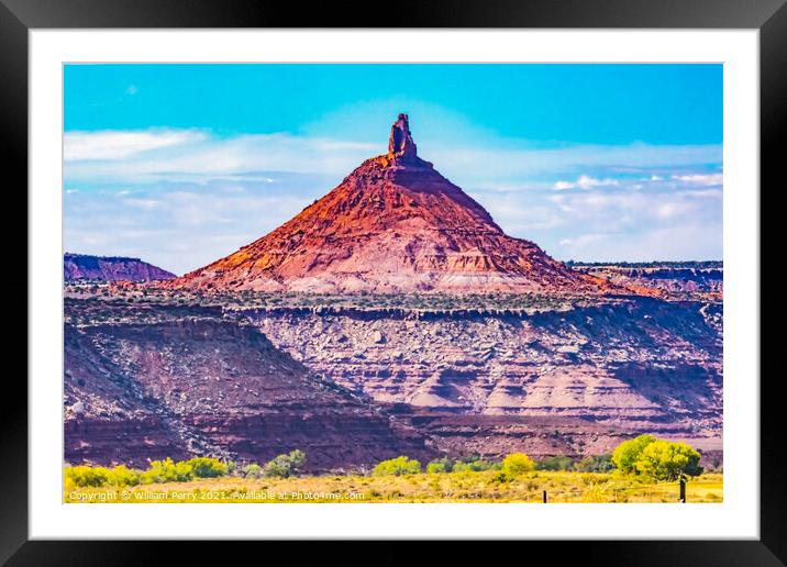 Pink Butte Canyonlands Needles Utah Framed Mounted Print by William Perry