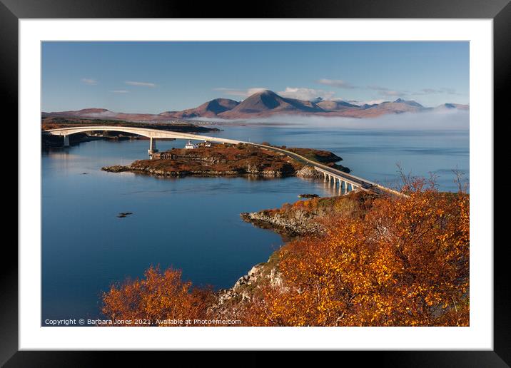 Skye Bridge From  Kyle of Lochalsh in Autumn Scotl Framed Mounted Print by Barbara Jones