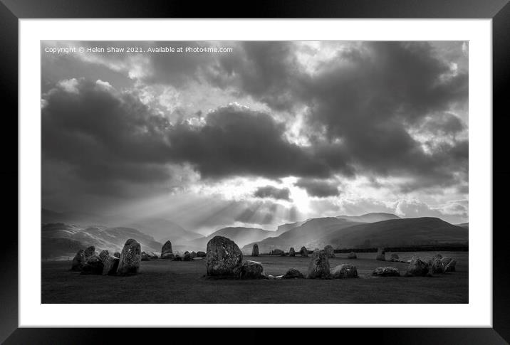 Lake District Castlerigg Stone Circle Framed Mounted Print by Helen Shaw