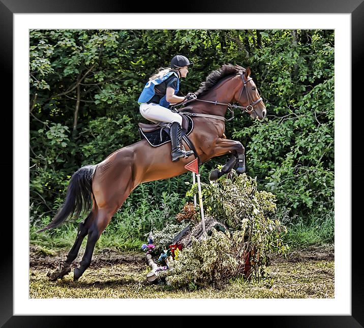 Cross country horse riding Framed Mounted Print by Sam Smith