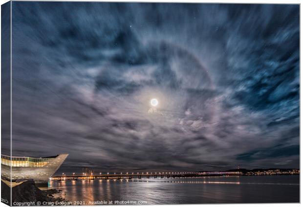 22 Degree Halo over the Tay Canvas Print by Craig Doogan