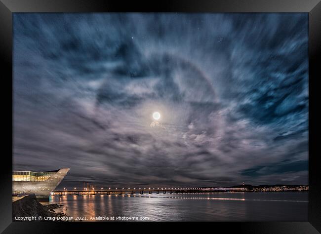 22 Degree Halo over the Tay Framed Print by Craig Doogan