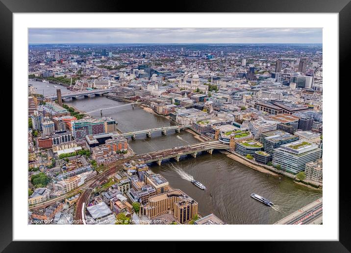The bridges of London Framed Mounted Print by Phil Longfoot