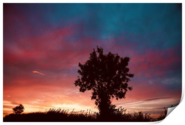 Cotswold Sunset Print by Simon Johnson