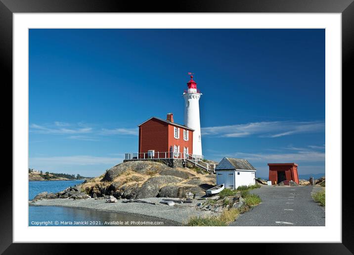 Fisgard Lighthouse on Vancouver Island Framed Mounted Print by Maria Janicki