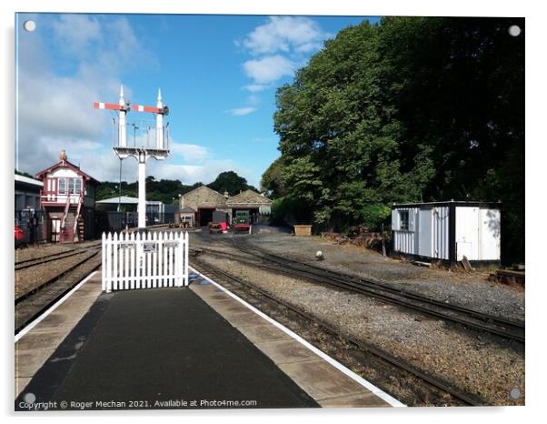 Isle of Man Railway Yard: A Nostalgic Journey Acrylic by Roger Mechan