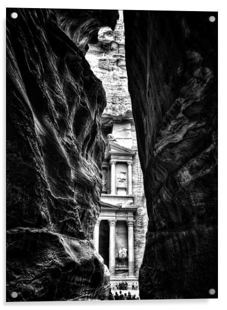 The glimpse of The Treasury of Petra (Al-Khazneh) Acrylic by Adelaide Lin