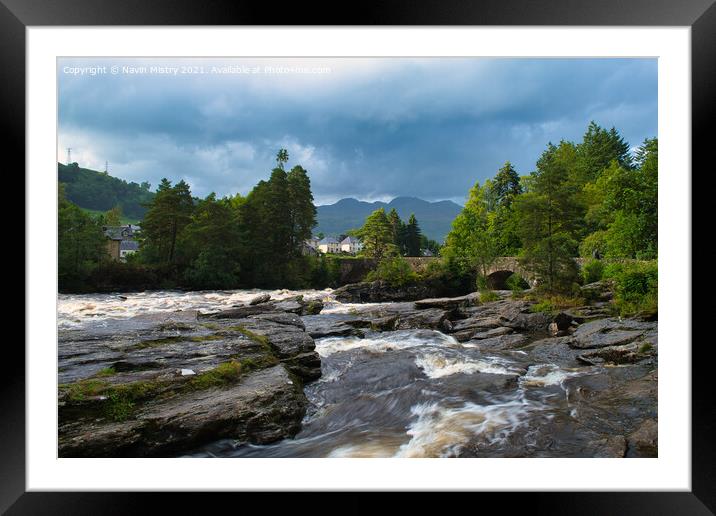 The Falls of Dochart, Killin Framed Mounted Print by Navin Mistry