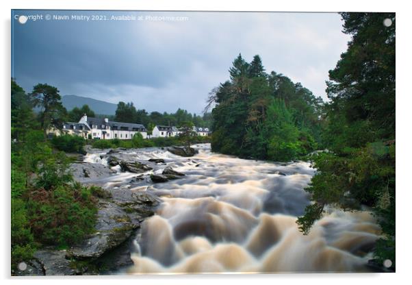 Falls of Dochart, Killin  Acrylic by Navin Mistry