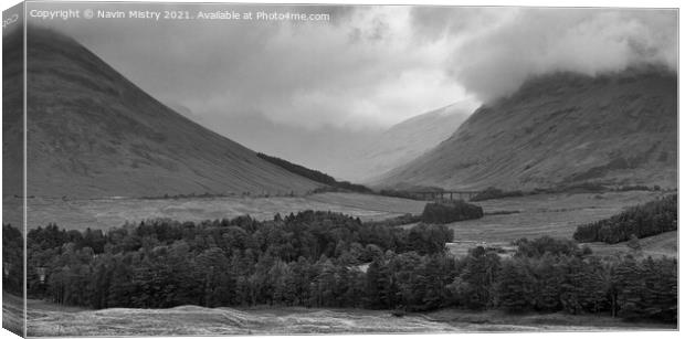 The Auch Viaduct near Bridge of Orchy Canvas Print by Navin Mistry