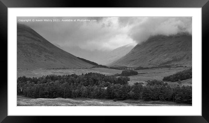 The Auch Viaduct near Bridge of Orchy Framed Mounted Print by Navin Mistry