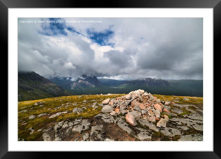 Creag Dhubh Summit  Framed Mounted Print by Navin Mistry