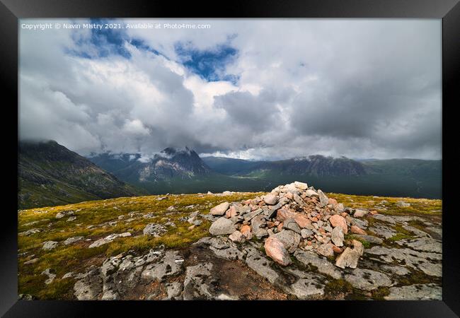 Creag Dhubh Summit  Framed Print by Navin Mistry