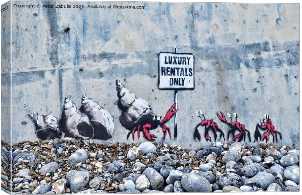 Banksy at Cromer Canvas Print by Peter Zabulis