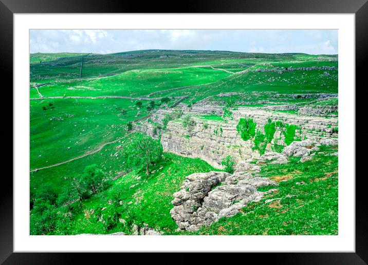 Malham Cove  Framed Mounted Print by simon cowan