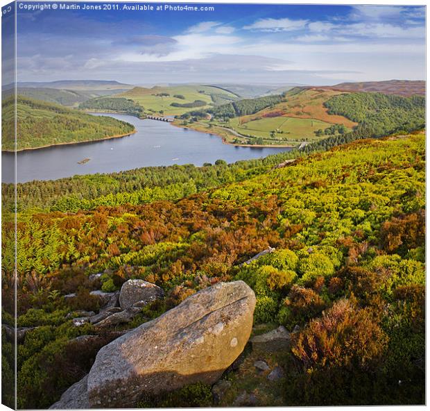 Ladybower and Ashopton Viaduct from Bamford Edge Canvas Print by K7 Photography