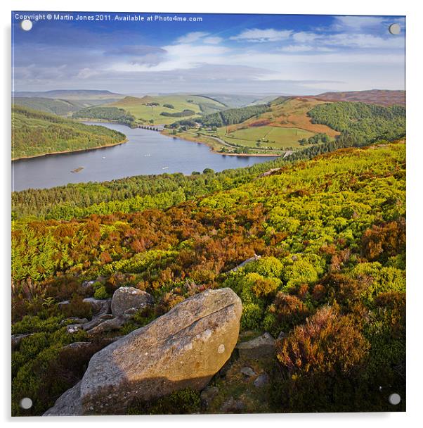 Ladybower and Ashopton Viaduct from Bamford Edge Acrylic by K7 Photography