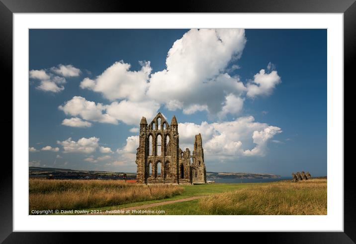 Summer Sky Over Whitby Abbey Framed Mounted Print by David Powley