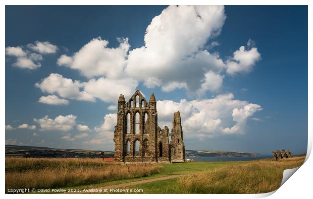Summer Sky Over Whitby Abbey Print by David Powley
